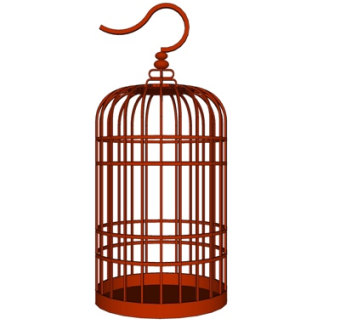 现代金属鸟笼su模型