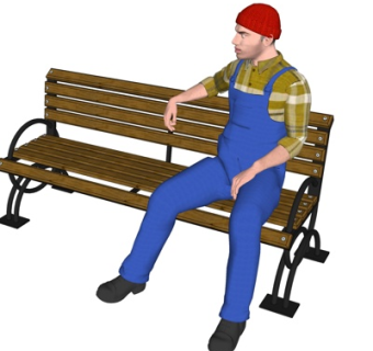 现代实木公用椅su模型