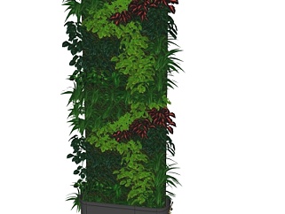 现代植物墙su模型
