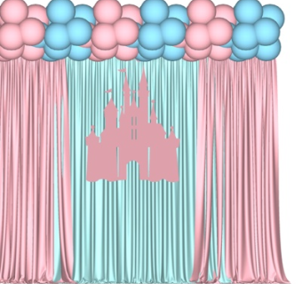 现代布艺窗帘su模型
