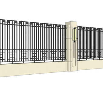 新古典庭院护栏su模型