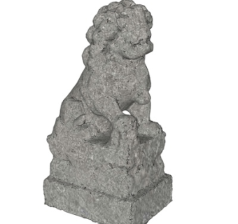 中式石狮子su模型