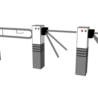 现代三辊闸门su模型
