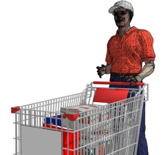 现代商场购物车su模型