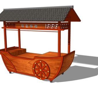 新中式民俗货架su模型