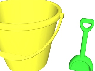 现代<em>塑料桶</em>塑料铲子玩具su模型