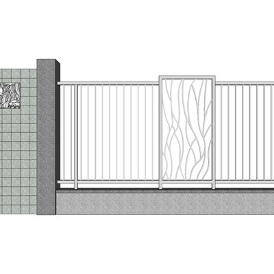现代金属护栏su模型