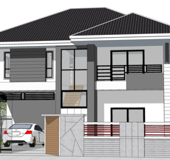 现代独栋别墅su模型