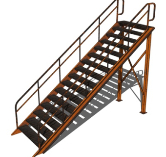 现代金属楼梯su模型