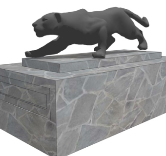 现代猎豹雕塑su模型