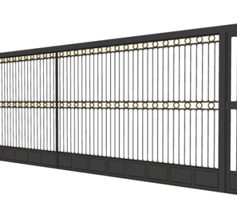 现代铁艺护栏su模型