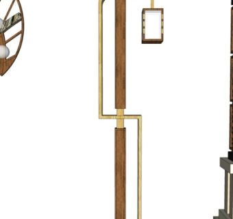 新中式路灯组合su模型