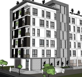 现代公寓楼su模型