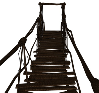 现代实木吊桥su模型