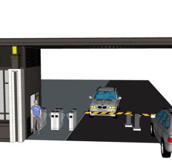现代拦车杆su模型
