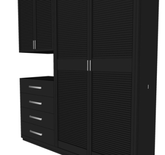 现代实木玄关衣柜su模型