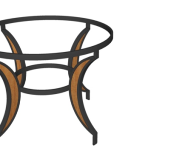 欧式金属茶几su模型