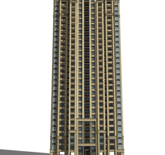 现代高层公寓楼su模型