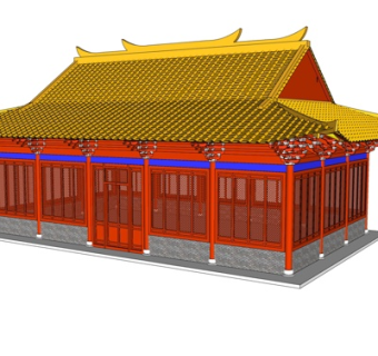 中式古建宫殿su模型