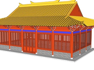 中式古建宫殿su模型