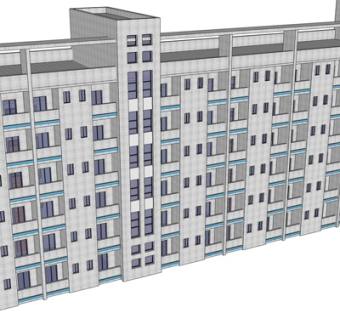 现代高层公寓楼su模型