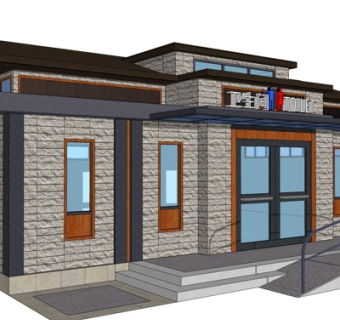 现代公用卫生间su模型