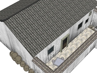新中式房屋<em>建筑外观</em>su模型
