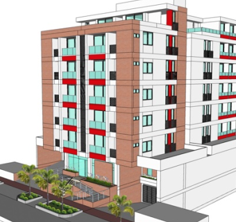 现代高层公寓楼su模型