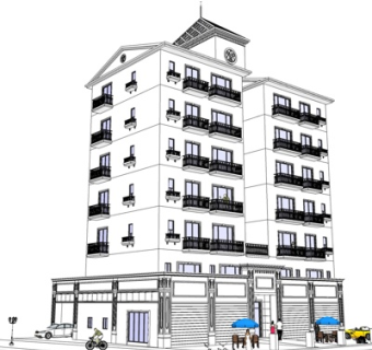 现代高层公寓楼su模型