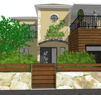 现代独栋别墅外观su模型