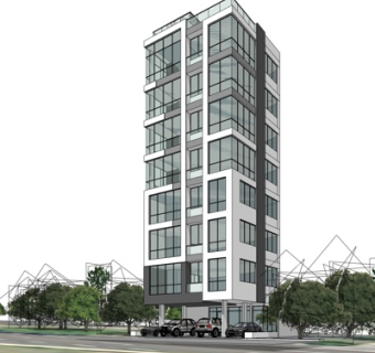 现代高层公寓楼su模型