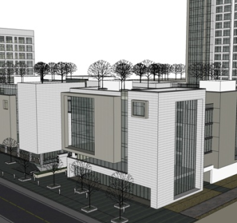 现代办公楼su模型