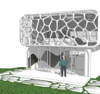 现代独栋别墅外观su模型