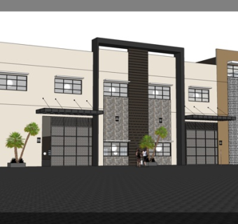 现代独栋别墅外观su模型