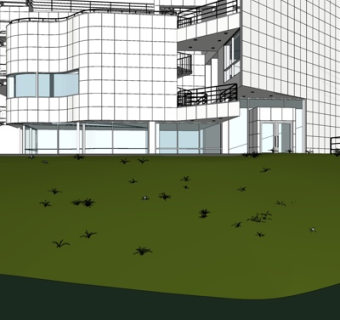 现代办公楼su模型