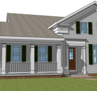 简欧独栋别墅外观su模型