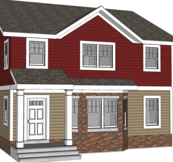 简欧独栋别墅外观su模型