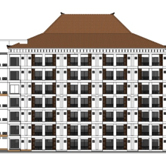 新中式写字楼su模型