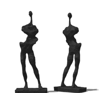 现代抽象人物雕塑su模型