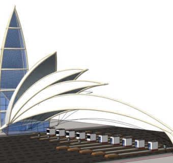 现代汽车收费站su模型