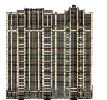新古典高层公寓楼su模型