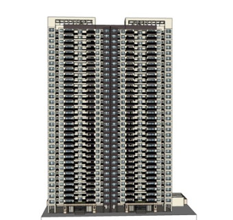 现代高层公寓楼su模型