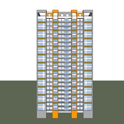 现代高层公寓楼su模型