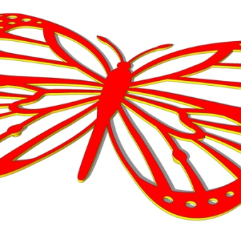 现代蝴蝶剪纸窗花su模型