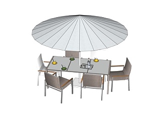现代室外餐桌<em>椅</em>su模型