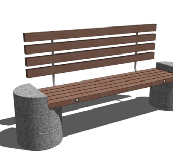 现代实木公用椅su模型