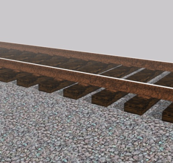 现代火车铁轨su模型