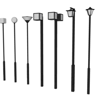 现代路灯组合su模型