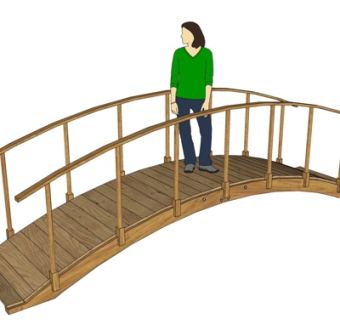 现代实木拱桥su模型