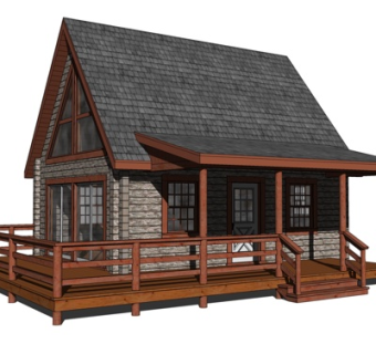 东南亚独栋别墅su模型